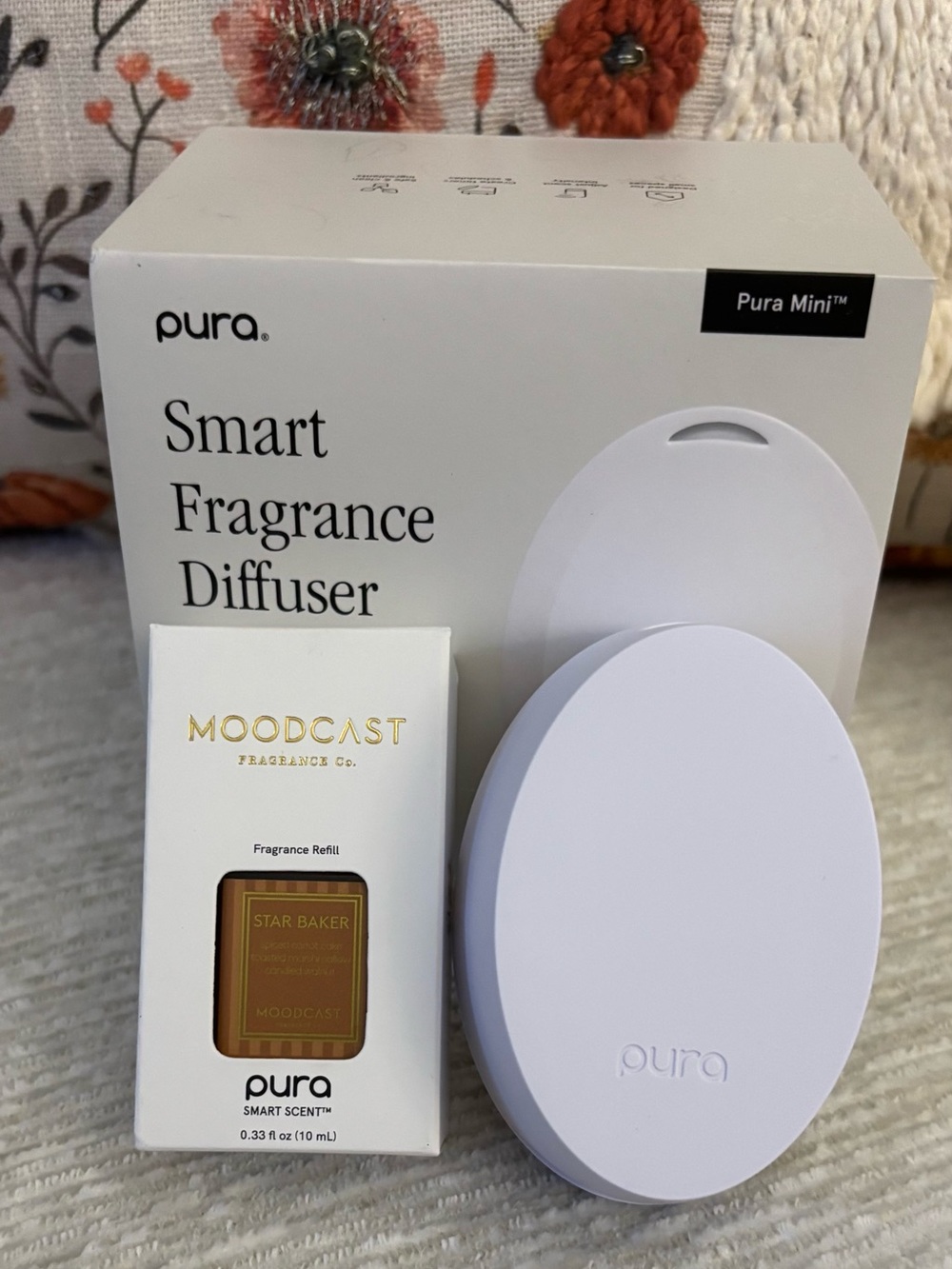 Pura Home Mini Smart Diffuser + Moodcast Star Baker Fragrance NIB